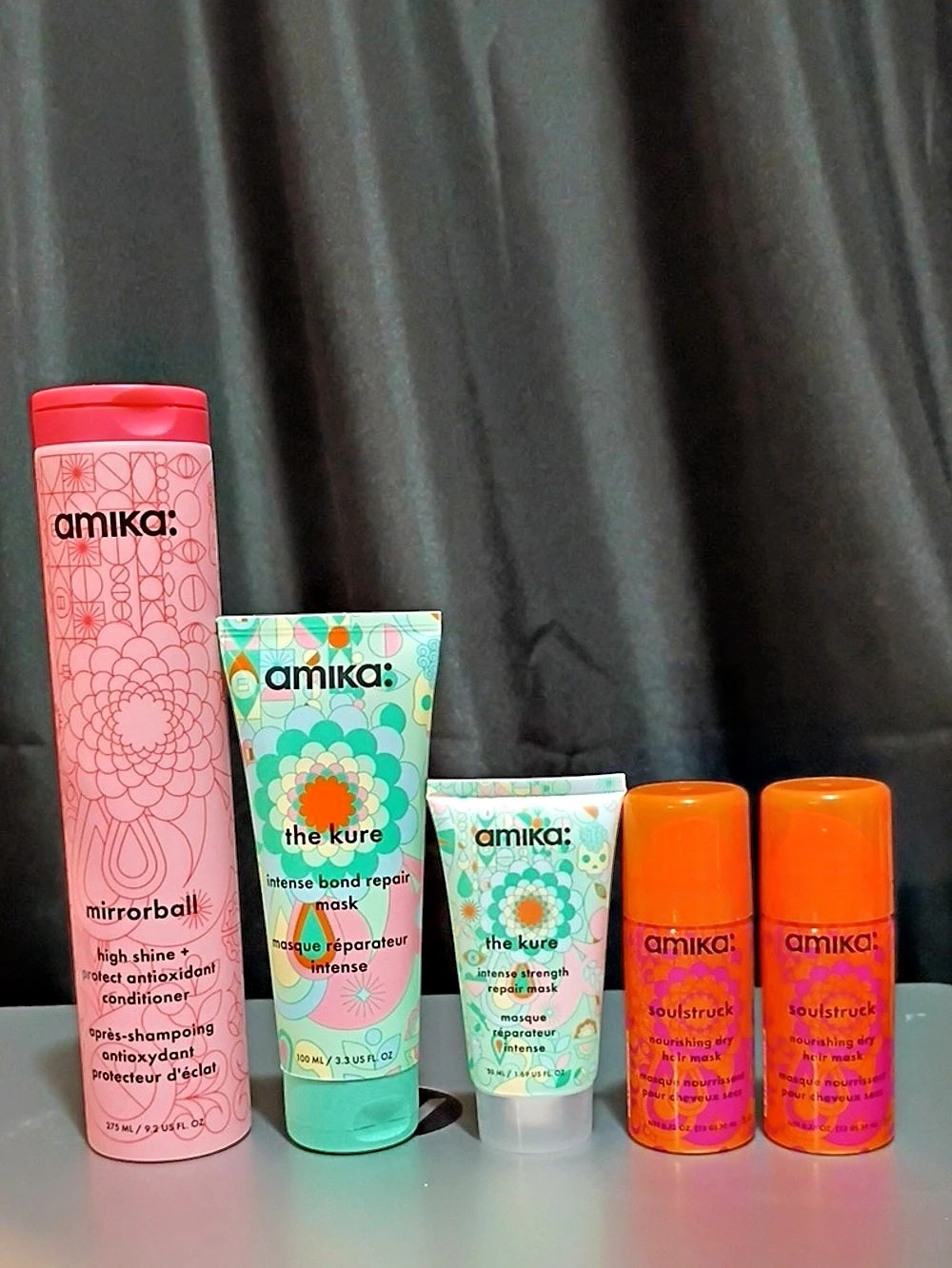 amika: the kure / mirrorball / soulfood / bust your brass: Hair Care Set Pink &